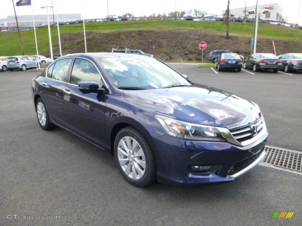 2014 Accord EX-L Sedan - Obsidian Blue Pearl / Gray photo #1