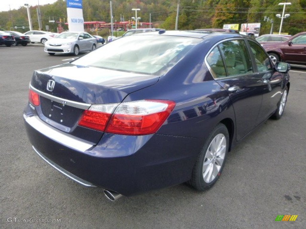 2014 Accord EX-L Sedan - Obsidian Blue Pearl / Gray photo #3