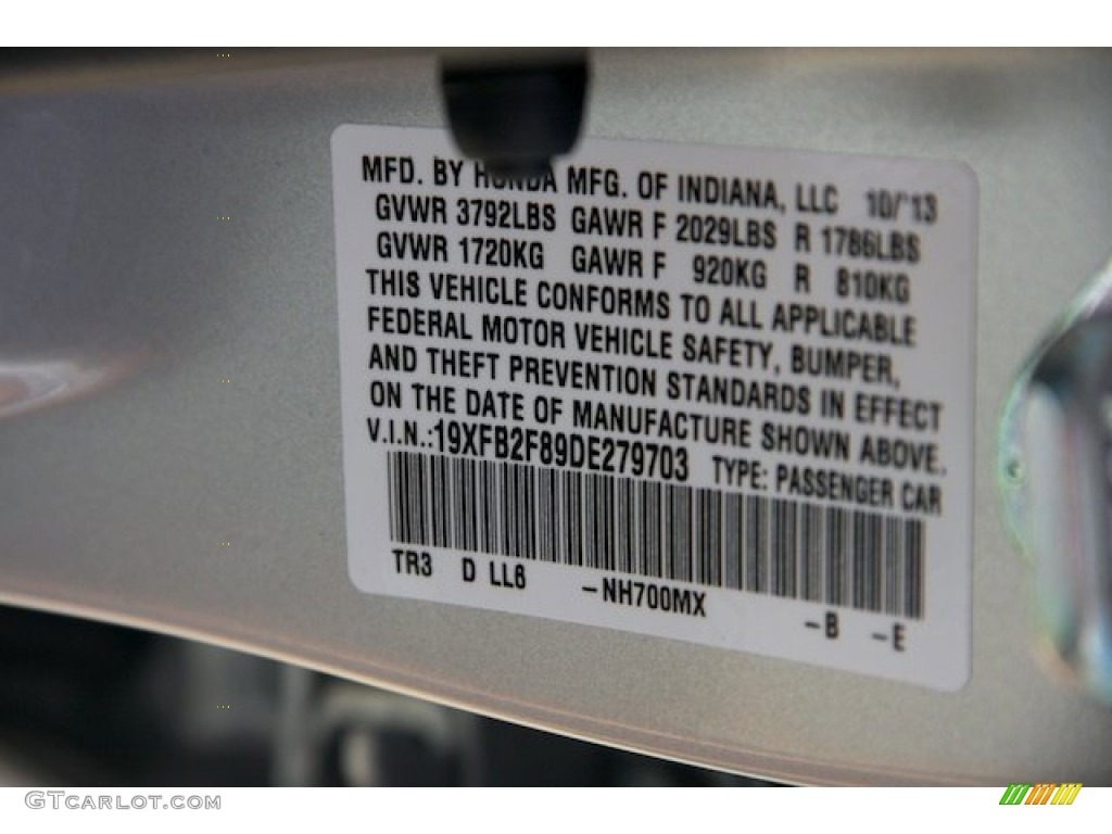 2013 Civic EX Sedan - Alabaster Silver Metallic / Gray photo #18