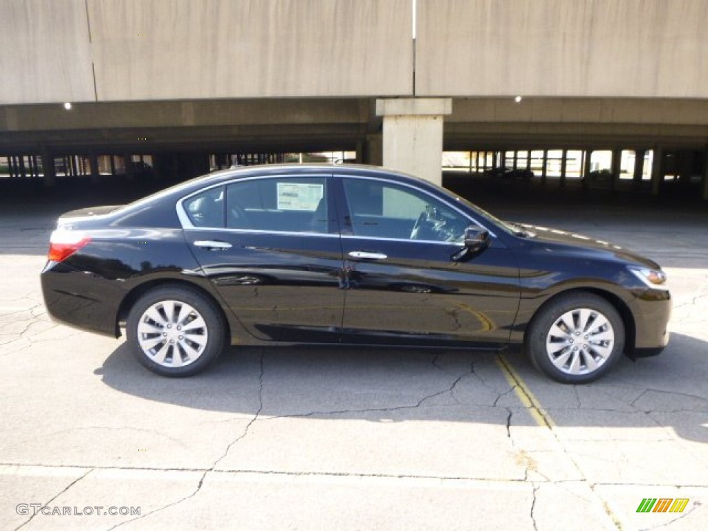 2014 Accord EX-L V6 Sedan - Crystal Black Pearl / Black photo #2