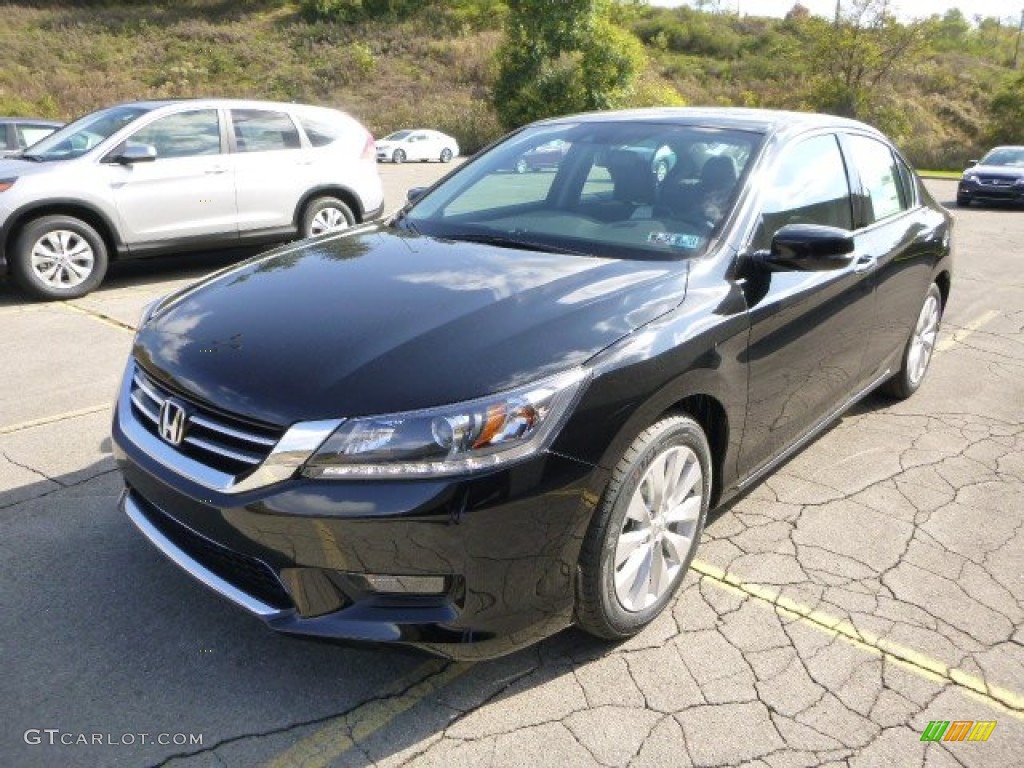 2014 Accord EX-L V6 Sedan - Crystal Black Pearl / Black photo #7