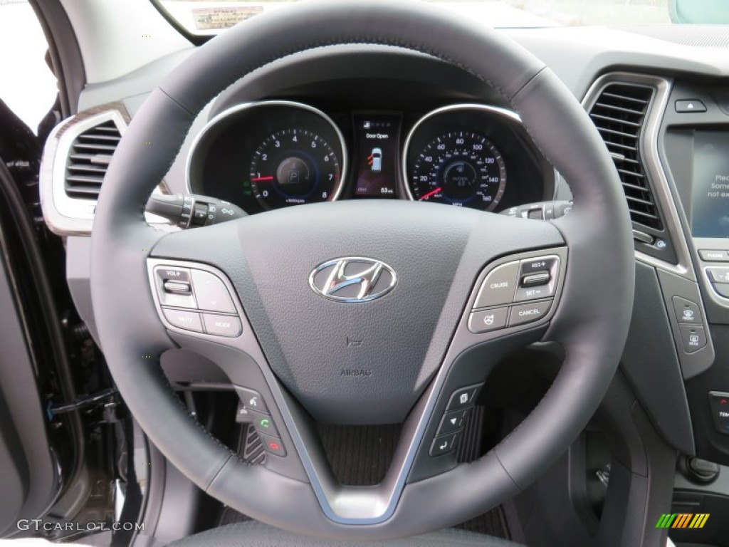2014 Hyundai Santa Fe Sport 2.0T FWD Black Steering Wheel Photo #87013043
