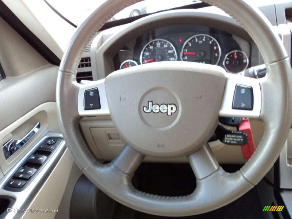 2009 Jeep Liberty Limited Light Pebble Beige Steering Wheel Photo #87014798