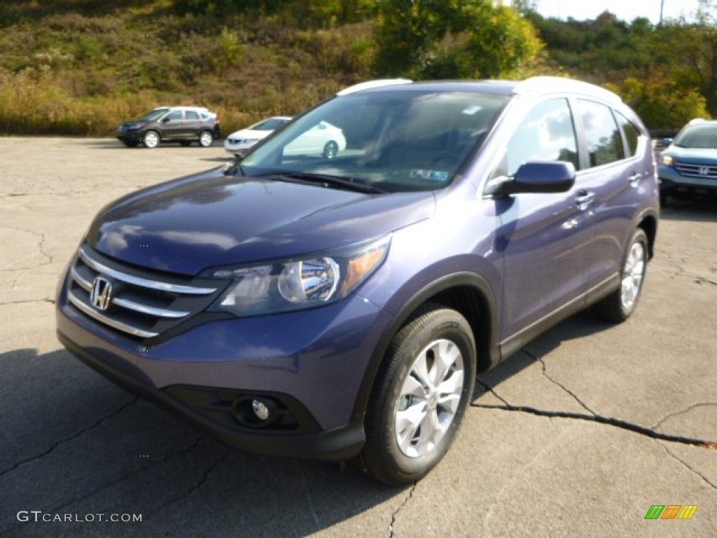 2014 CR-V EX-L AWD - Twilight Blue Metallic / Gray photo #7