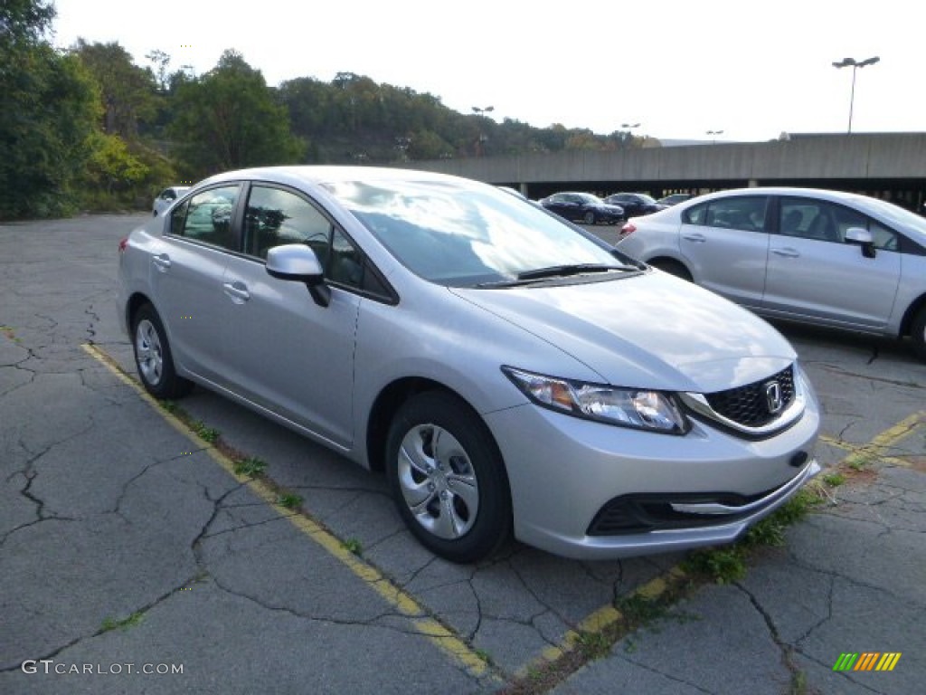 2013 Civic LX Sedan - Alabaster Silver Metallic / Gray photo #1