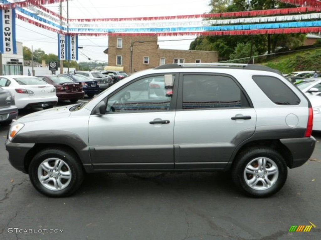 2008 Sportage LX V6 4x4 - Steel Silver Metallic / Black photo #2