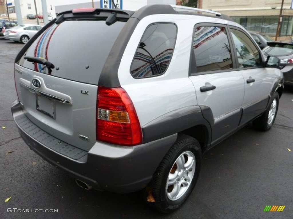 2008 Sportage LX V6 4x4 - Steel Silver Metallic / Black photo #12