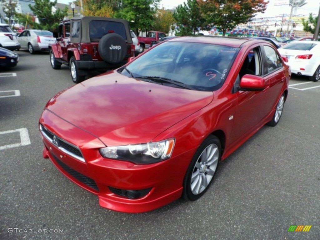 2008 Lancer GTS - Rally Red Pearl / Black photo #1