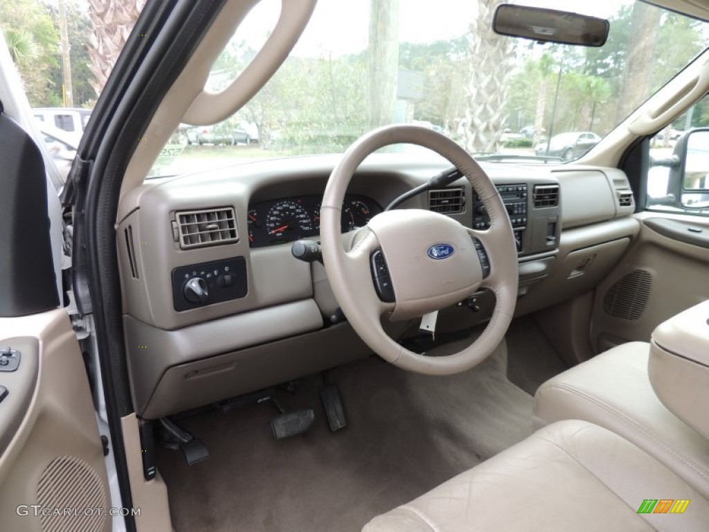 Medium Parchment Beige Interior 2003 Ford F250 Super Duty Lariat Crew Cab Photo #87033222