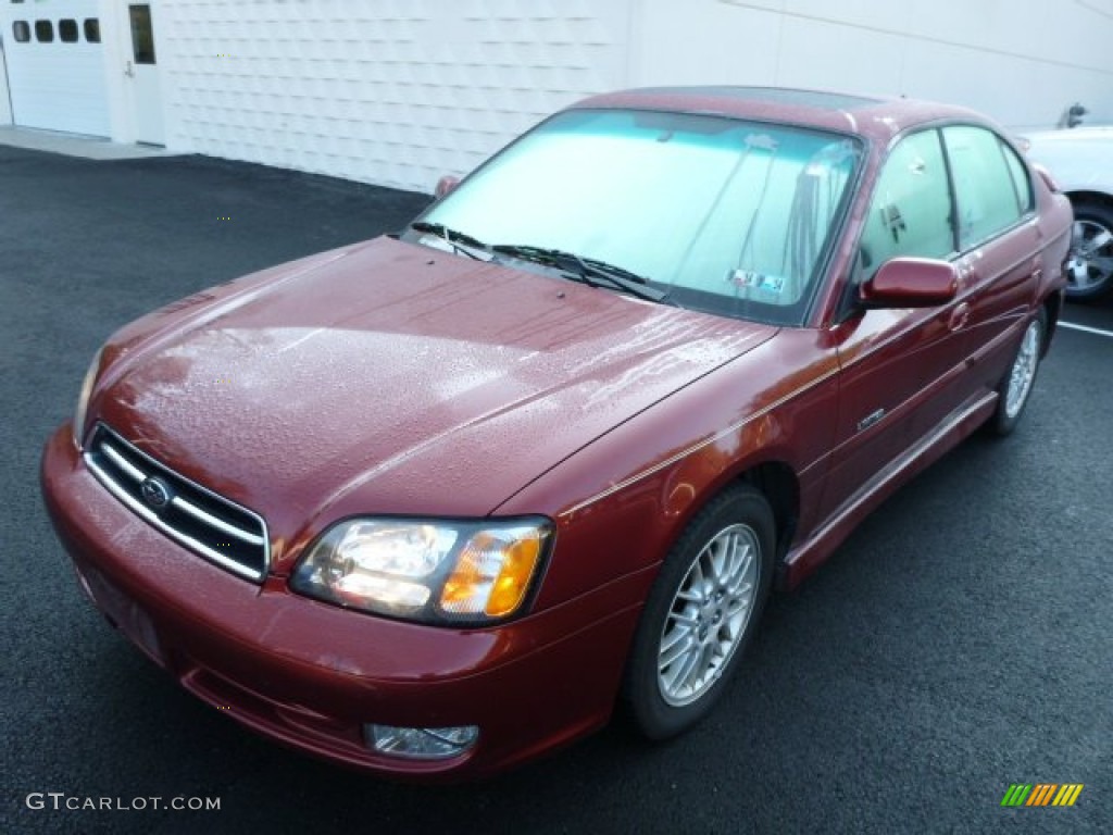 2002 Legacy GT Limited Sedan - Regatta Red Pearl / Beige photo #7