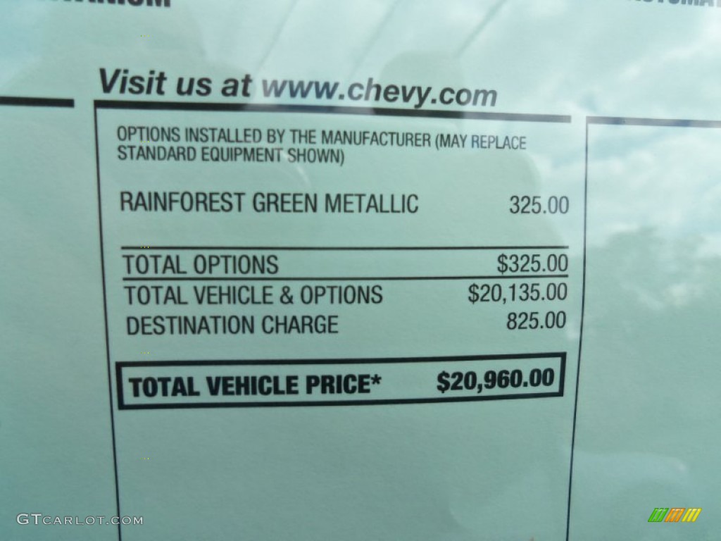 2014 Cruze LT - Rainforest Green Metallic / Medium Titanium photo #11