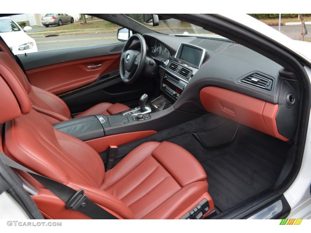 Vermillion Red Nappa Leather Interior 2012 BMW 6 Series 650i xDrive Coupe Photo #87038871