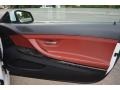 Vermillion Red Nappa Leather Door Panel Photo for 2012 BMW 6 Series #87038919
