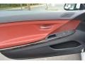Vermillion Red Nappa Leather Door Panel Photo for 2012 BMW 6 Series #87038940