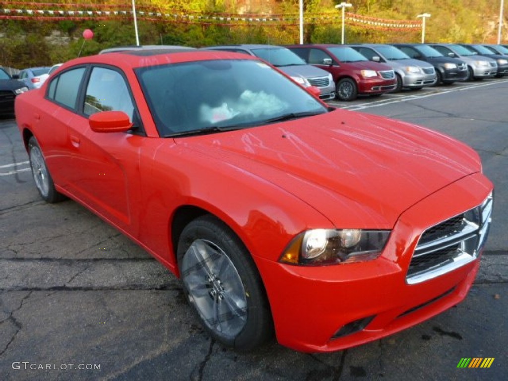 2014 Charger SXT AWD - TorRed / Black photo #7