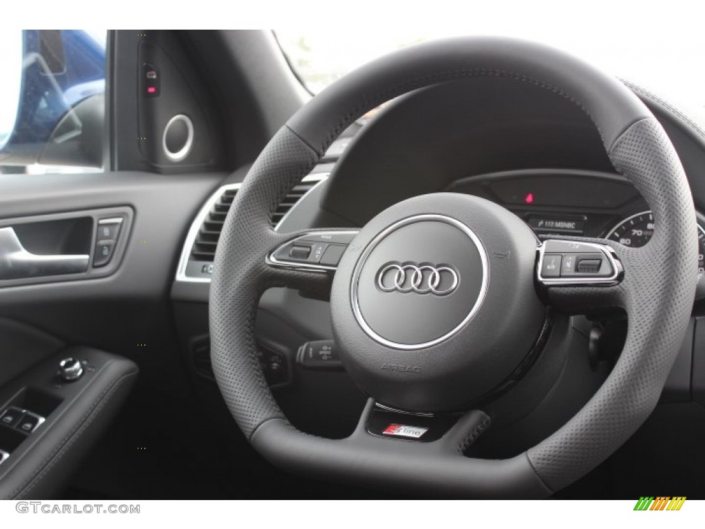 2014 Audi Q5 3.0 TFSI quattro Black Steering Wheel Photo #87040089