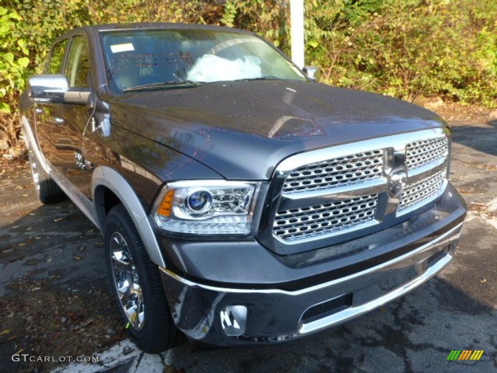 2014 1500 Laramie Crew Cab 4x4 - Mineral Gray Metallic / Black photo #7