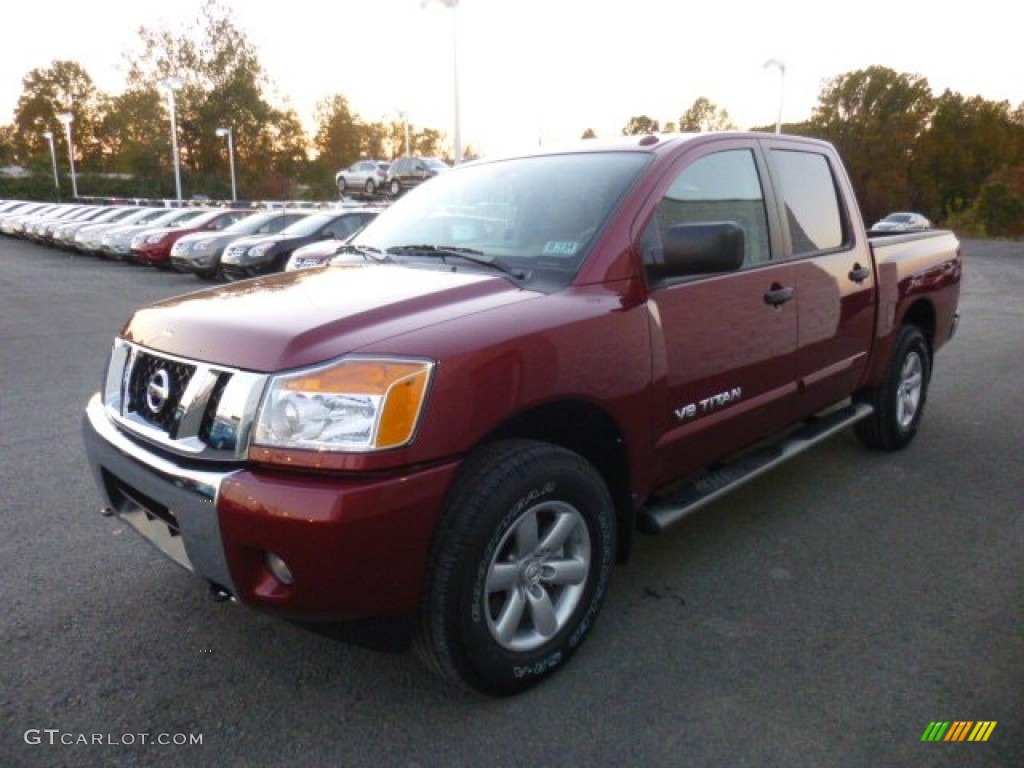 Cayenne Red 2014 Nissan Titan SV Crew Cab 4x4 Exterior Photo #87041898