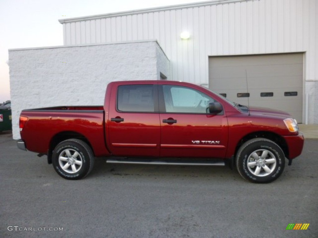 Cayenne Red 2014 Nissan Titan SV Crew Cab 4x4 Exterior Photo #87041981