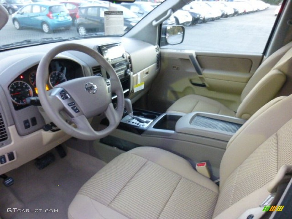 Almond Interior 2014 Nissan Titan SV Crew Cab 4x4 Photo #87042174
