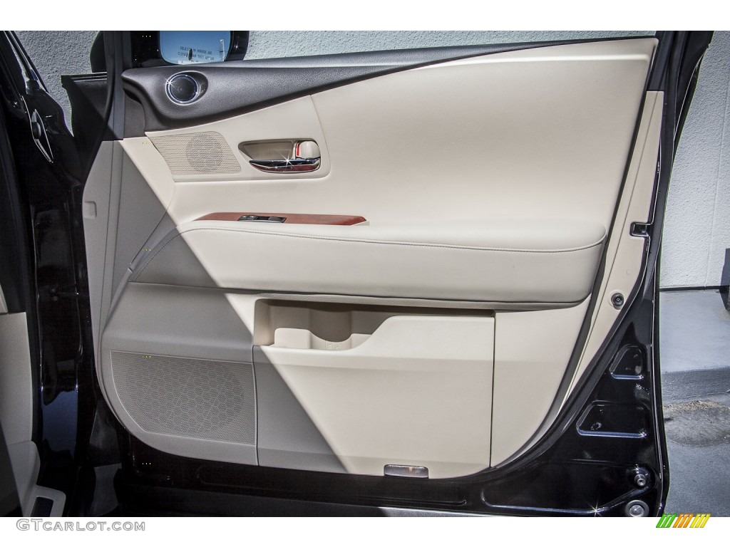 2010 Lexus RX 450h Hybrid Parchment/Brown Walnut Door Panel Photo #87049140