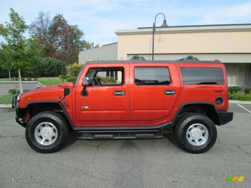 2004 H2 SUV - Sunset Orange Metallic / Wheat photo #1