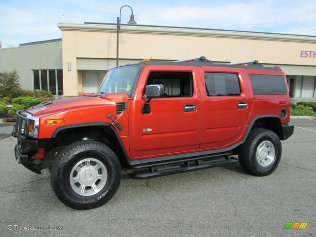 2004 H2 SUV - Sunset Orange Metallic / Wheat photo #3