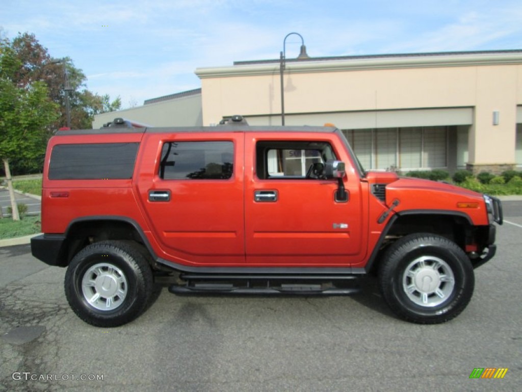 2004 H2 SUV - Sunset Orange Metallic / Wheat photo #9