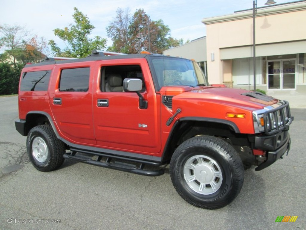 2004 H2 SUV - Sunset Orange Metallic / Wheat photo #10
