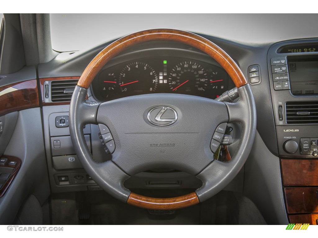 2003 Lexus LS 430 Sedan Ecru Steering Wheel Photo #87050121