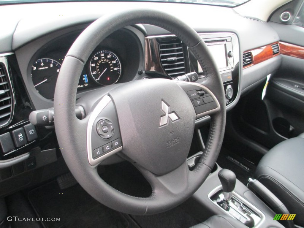 2014 Mitsubishi Outlander SE S-AWC Black Steering Wheel Photo #87058725