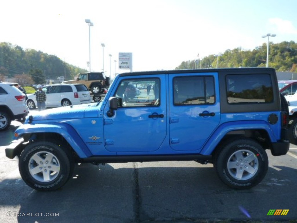 2014 Wrangler Unlimited Sport 4x4 - Hydro Blue Pearl / Black photo #2