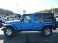 2014 Hydro Blue Pearl Jeep Wrangler Unlimited Sport 4x4  photo #2