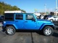 2014 Hydro Blue Pearl Jeep Wrangler Unlimited Sport 4x4  photo #6