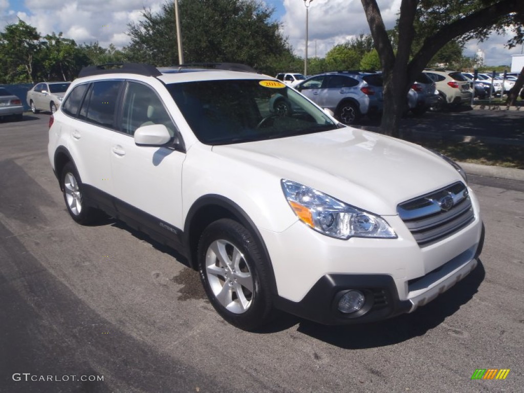 2013 Outback 2.5i Limited - Satin White Pearl / Warm Ivory Leather photo #1