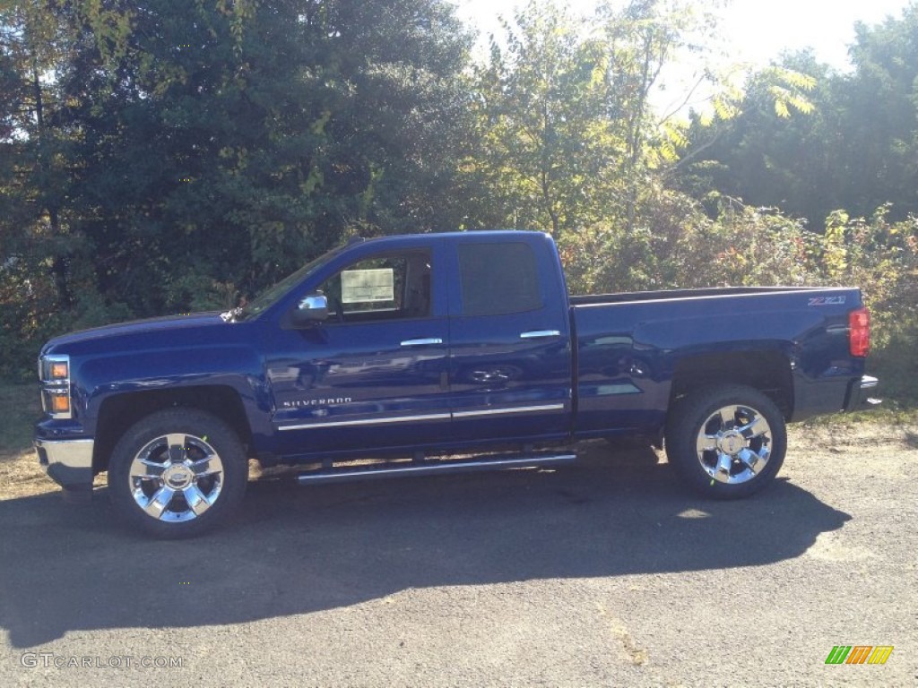 2014 Silverado 1500 LTZ Double Cab 4x4 - Blue Topaz Metallic / Jet Black photo #3