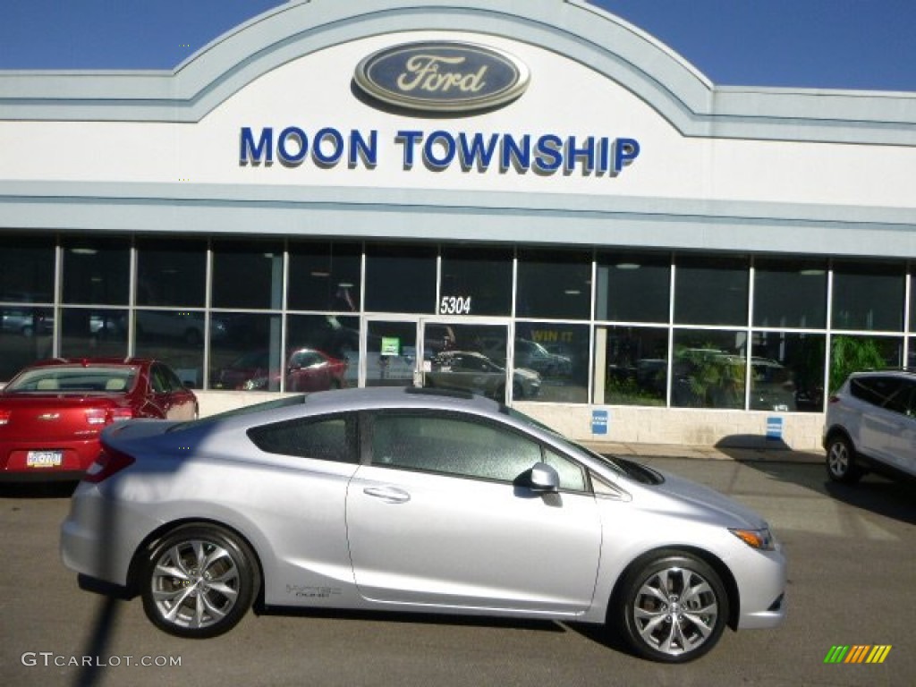 2012 Civic Si Coupe - Alabaster Silver Metallic / Black photo #1