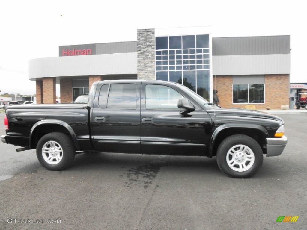 2004 Dakota SLT Quad Cab - Black / Dark Slate Gray photo #1