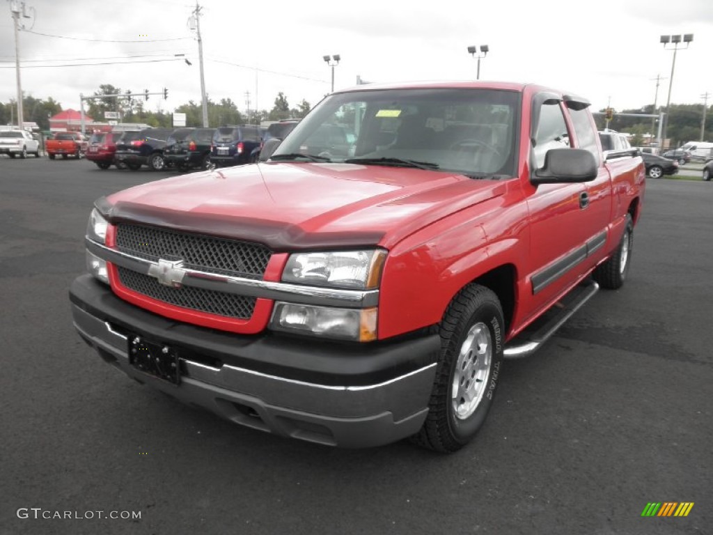 2003 Silverado 1500 LS Extended Cab - Victory Red / Dark Charcoal photo #3