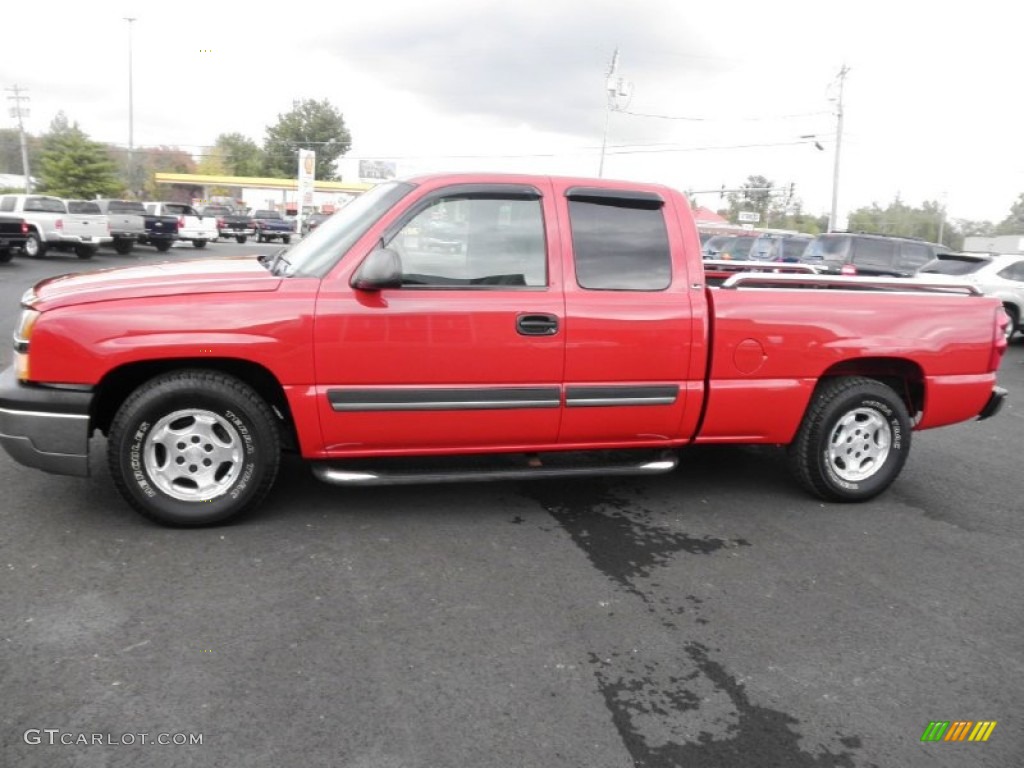 2003 Silverado 1500 LS Extended Cab - Victory Red / Dark Charcoal photo #4