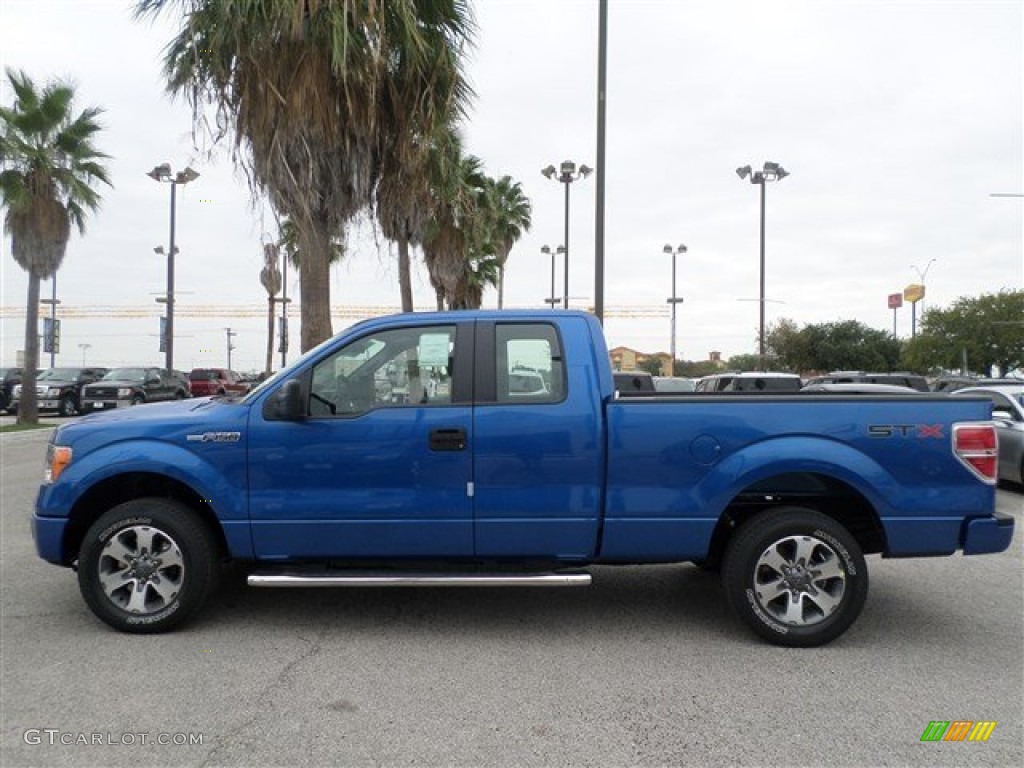 2013 F150 STX SuperCab - Blue Flame Metallic / Steel Gray photo #2