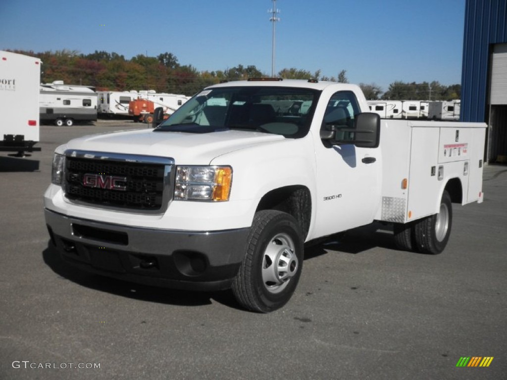 Summit White 2014 GMC Sierra 3500HD Regular Cab Utility Truck Exterior Photo #87066447