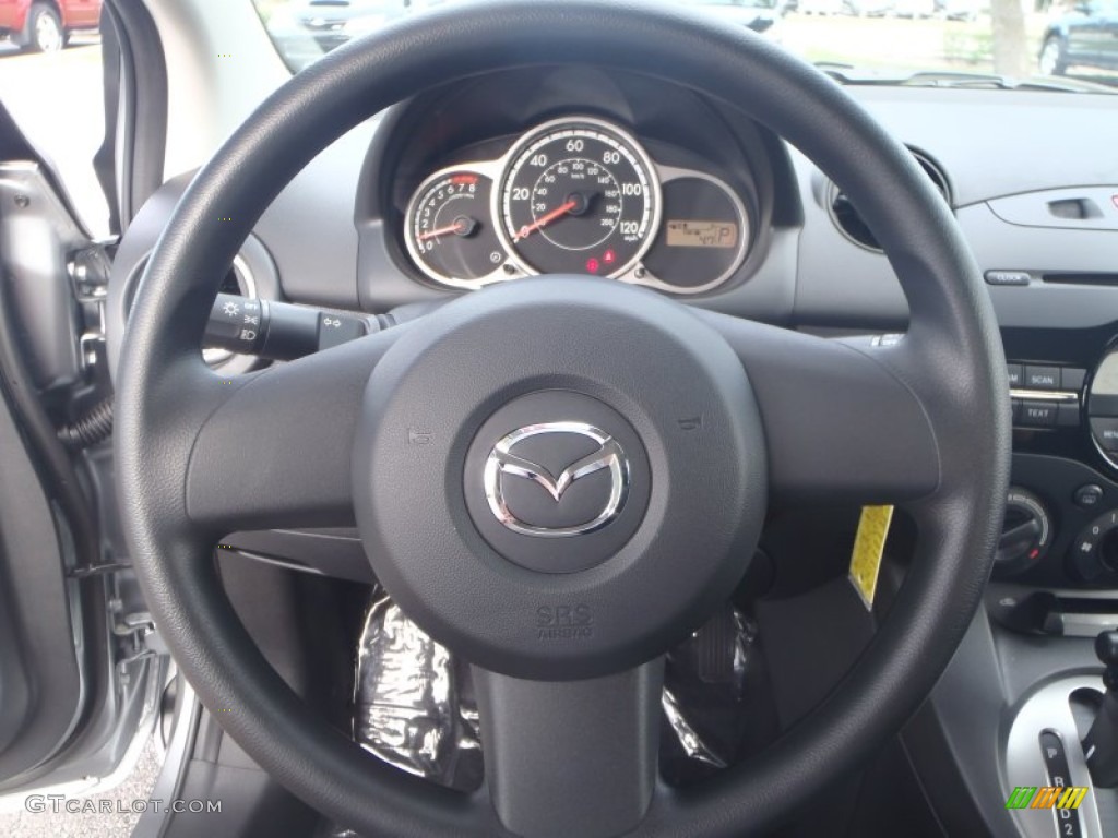 2014 Mazda Mazda2 Sport Black Steering Wheel Photo #87066543