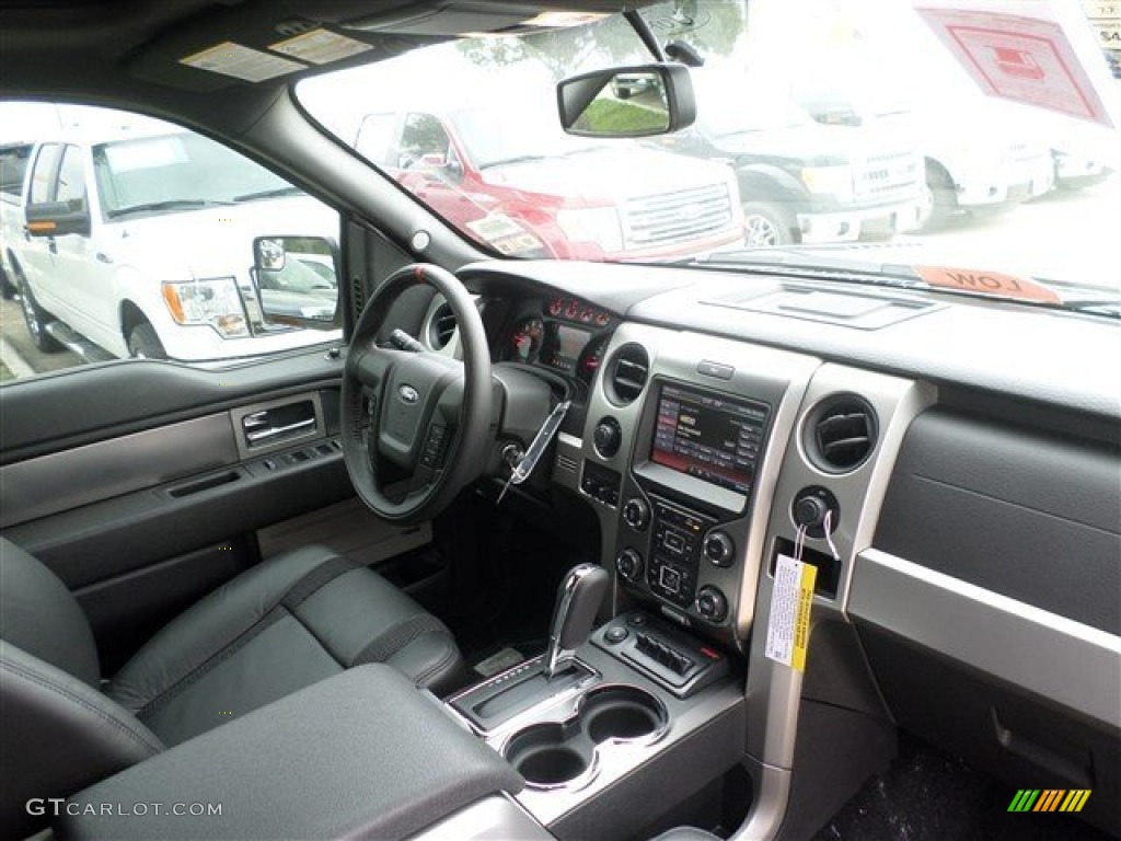 2013 Ford F150 SVT Raptor SuperCrew 4x4 Raptor Black Leather/Cloth Dashboard Photo #87068001