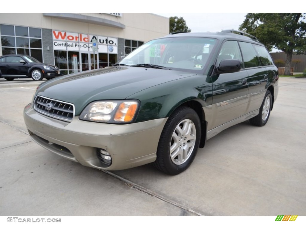 2003 Outback Wagon - Timberline Green Pearl / Beige photo #1