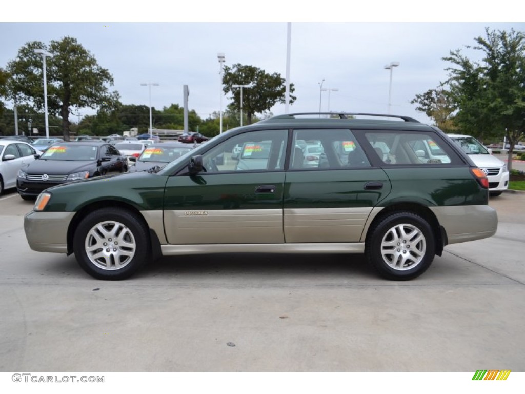 2003 Outback Wagon - Timberline Green Pearl / Beige photo #2
