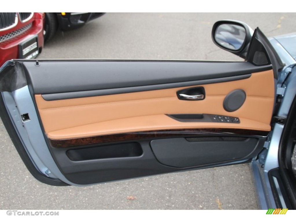 2013 BMW 3 Series 335i Convertible Saddle Brown Door Panel Photo #87075072