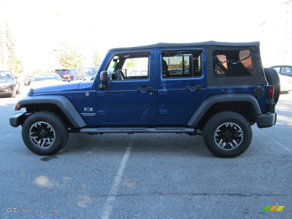 2009 Wrangler Unlimited X 4x4 - Deep Water Blue Pearl / Dark Slate Gray/Medium Slate Gray photo #9