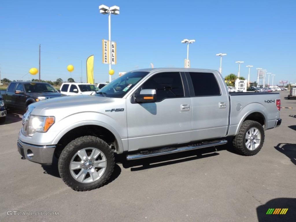 2010 F150 Lariat SuperCrew 4x4 - Ingot Silver Metallic / Black photo #5