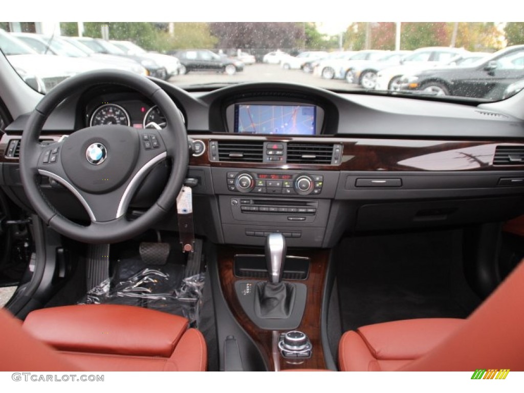 2011 BMW 3 Series 328i xDrive Sedan Coral Red/Black Dakota Leather Dashboard Photo #87079548